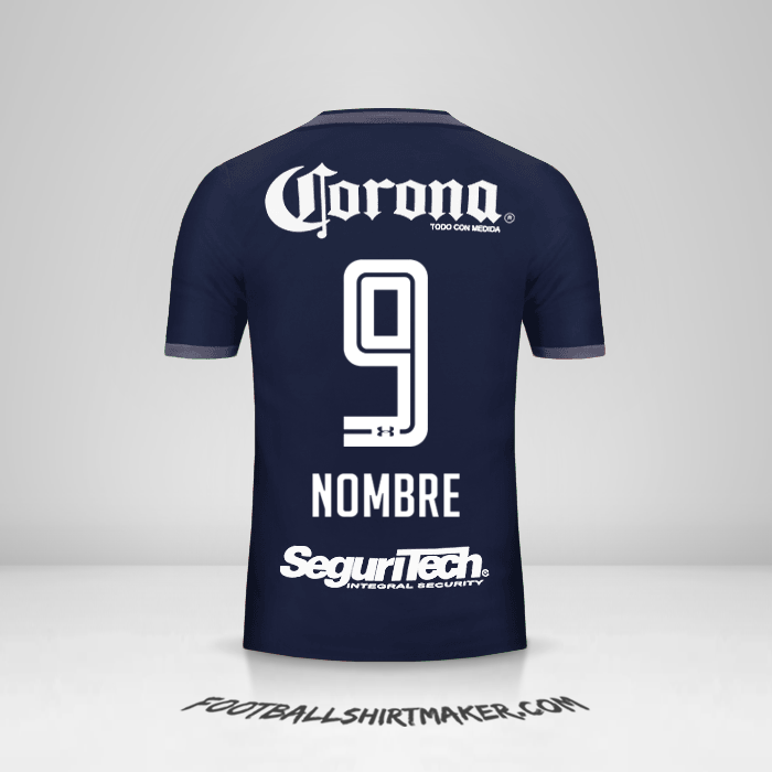 Jersey Toluca FC 2017/18 Tercera -  nombre - 9