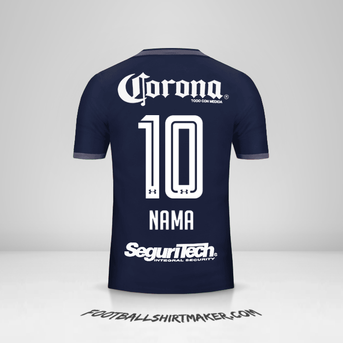 Jersey Toluca FC 2017/18 Ketiga -  nama - 10