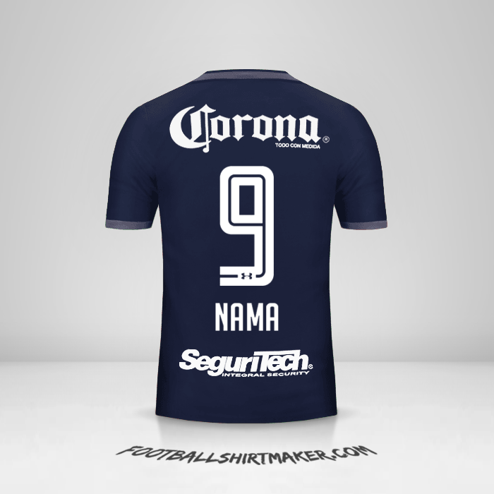 Jersey Toluca FC 2017/18 Ketiga -  nama - 9