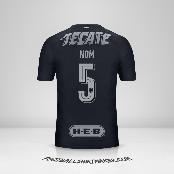 Maillot Monterrey 2017/18 Extérieur -  nom - 5
