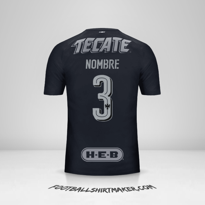 Jersey Monterrey 2017/18 Visita -  nombre - 3