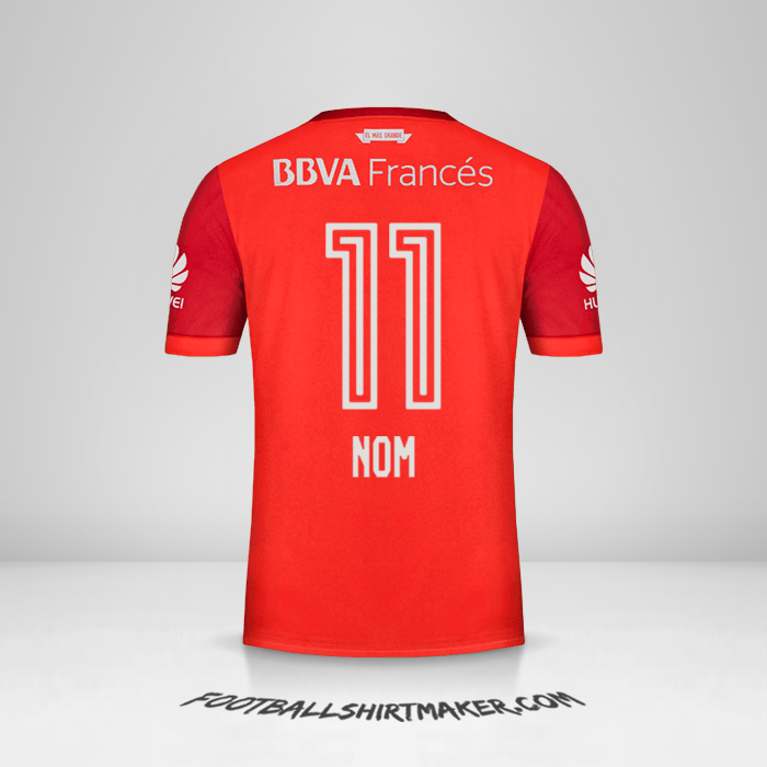 Maillot River Plate 2017/18 Extérieur -  nom - 11