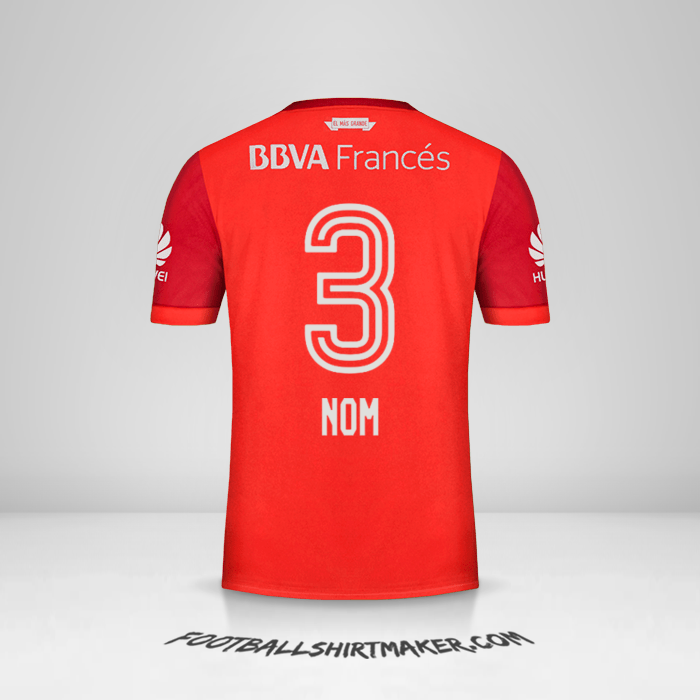 Maillot River Plate 2017/18 Extérieur -  nom - 3