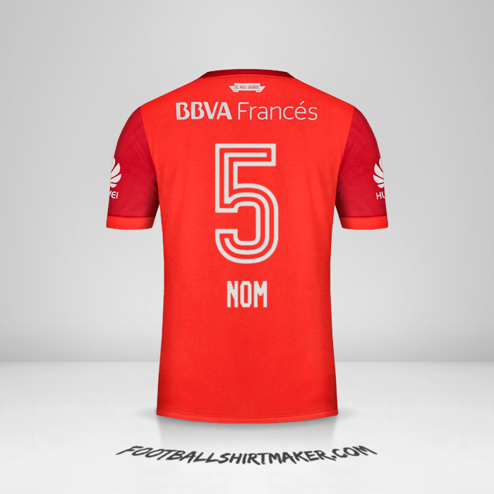 Maillot River Plate 2017/18 Extérieur -  nom - 5