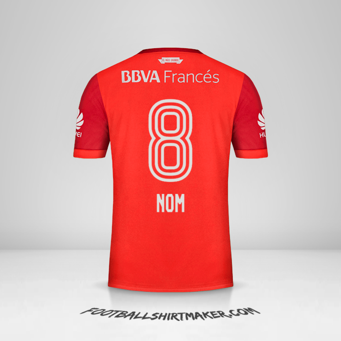 Maillot River Plate 2017/18 Extérieur -  nom - 8