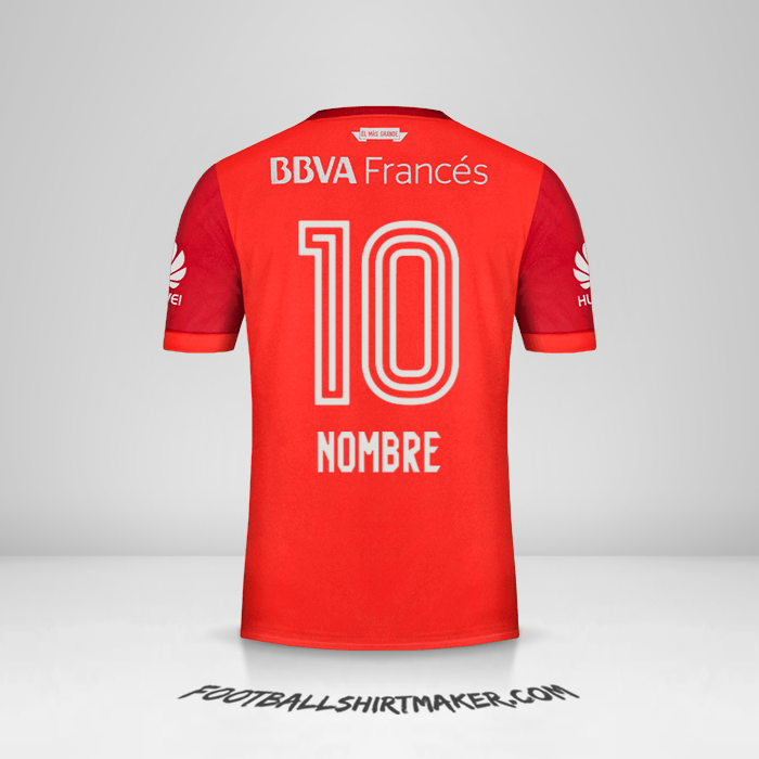 Jersey River Plate 2017/18 Visita -  nombre - 10