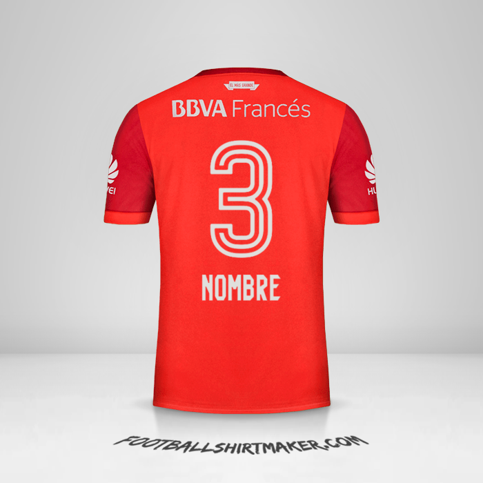 Jersey River Plate 2017/18 Visita -  nombre - 3