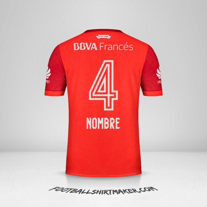 Jersey River Plate 2017/18 Visita -  nombre - 4