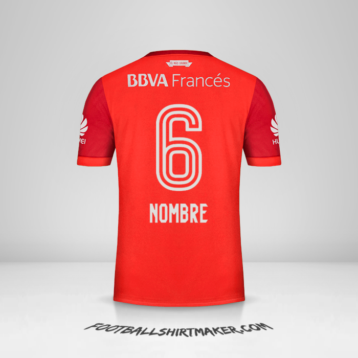 Jersey River Plate 2017/18 Visita -  nombre - 6