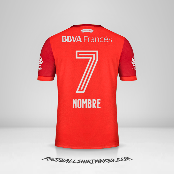 Jersey River Plate 2017/18 Visita -  nombre - 7