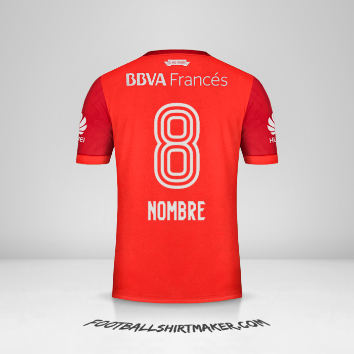 Jersey River Plate 2017/18 Visita -  nombre - 8