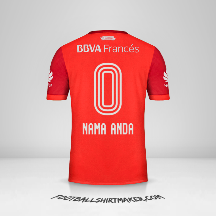 Jersey River Plate 2017/18 II -  nama anda - 0