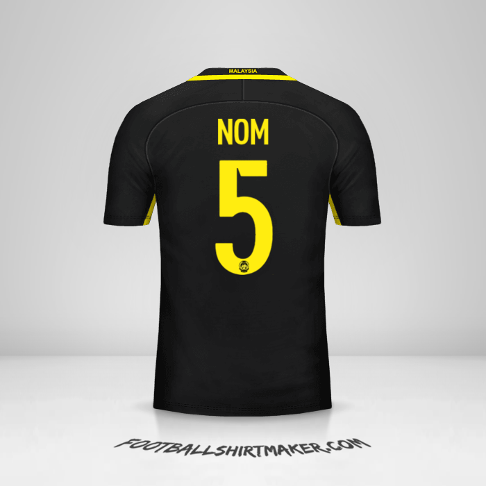Maillot Malaisie 2016/17 -  nom - 5