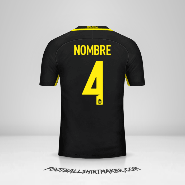 Jersey Malasia 2016/17 -  nombre - 4