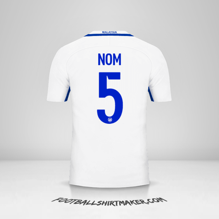 Maillot Malaisie 2016/17 Extérieur -  nom - 5