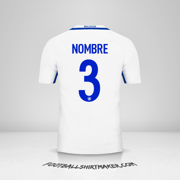 Jersey Malasia 2016/17 Visita -  nombre - 3