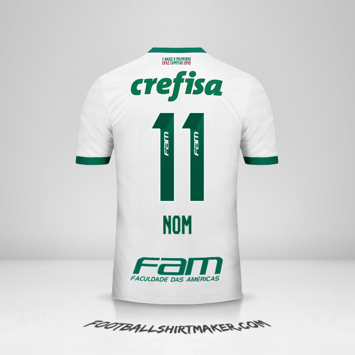 Maillot Palmeiras 2017 Extérieur -  nom - 11