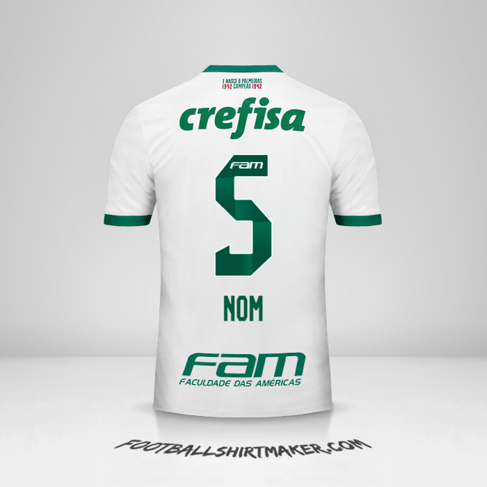 Maillot Palmeiras 2017 Extérieur -  nom - 5