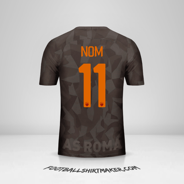 Maillot AS Roma 2017/18 Troisième -  nom - 11