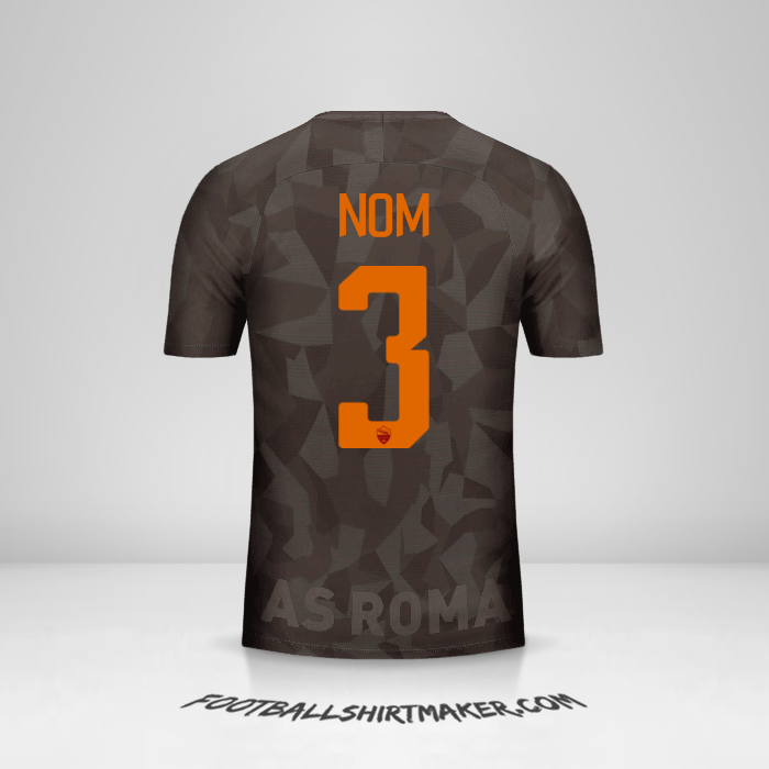 Maillot AS Roma 2017/18 Troisième -  nom - 3