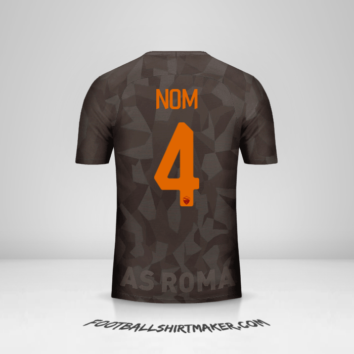 Maillot AS Roma 2017/18 Troisième -  nom - 4