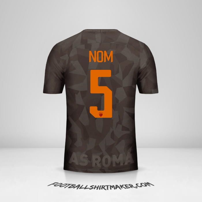 Maillot AS Roma 2017/18 Troisième -  nom - 5