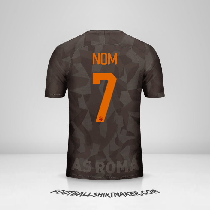 Maillot AS Roma 2017/18 Troisième -  nom - 7