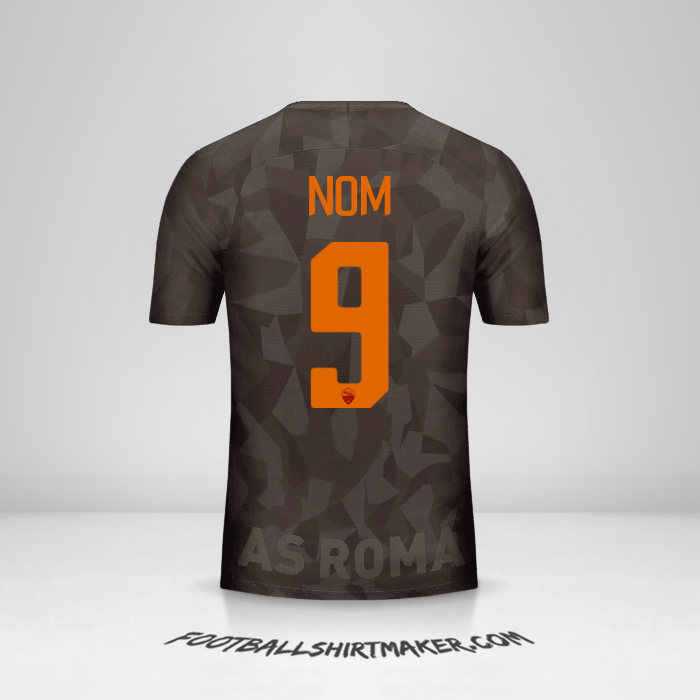 Maillot AS Roma 2017/18 Troisième -  nom - 9