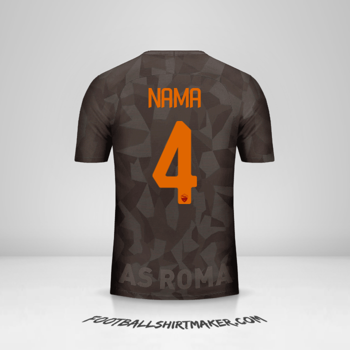 Jersey AS Roma 2017/18 Ketiga -  nama - 4