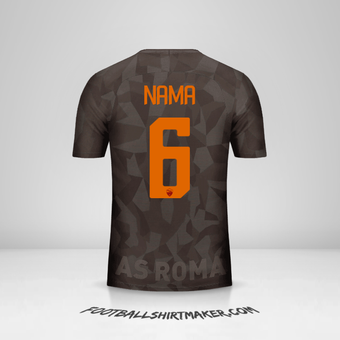 Jersey AS Roma 2017/18 Ketiga -  nama - 6