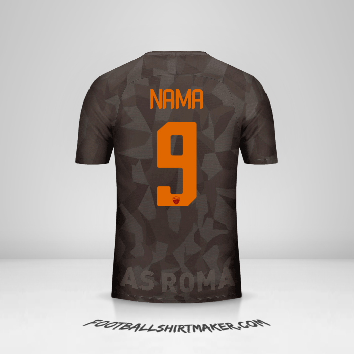 Jersey AS Roma 2017/18 Ketiga -  nama - 9