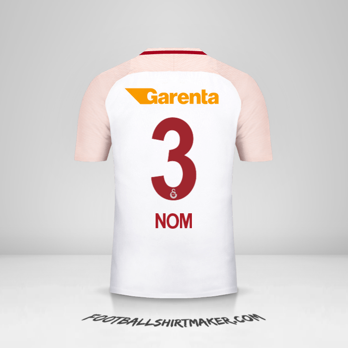 Maillot Galatasaray SK 2017/18 Extérieur -  nom - 3