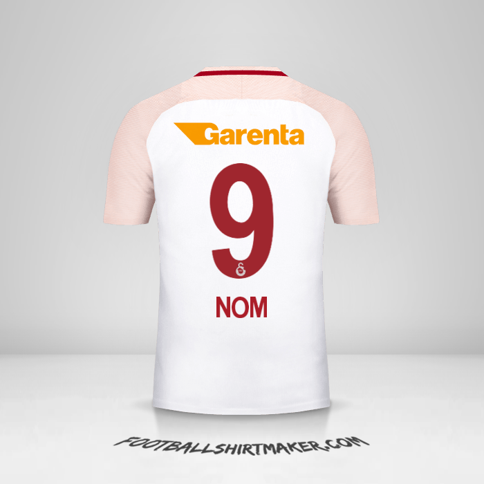 Maillot Galatasaray SK 2017/18 Extérieur -  nom - 9