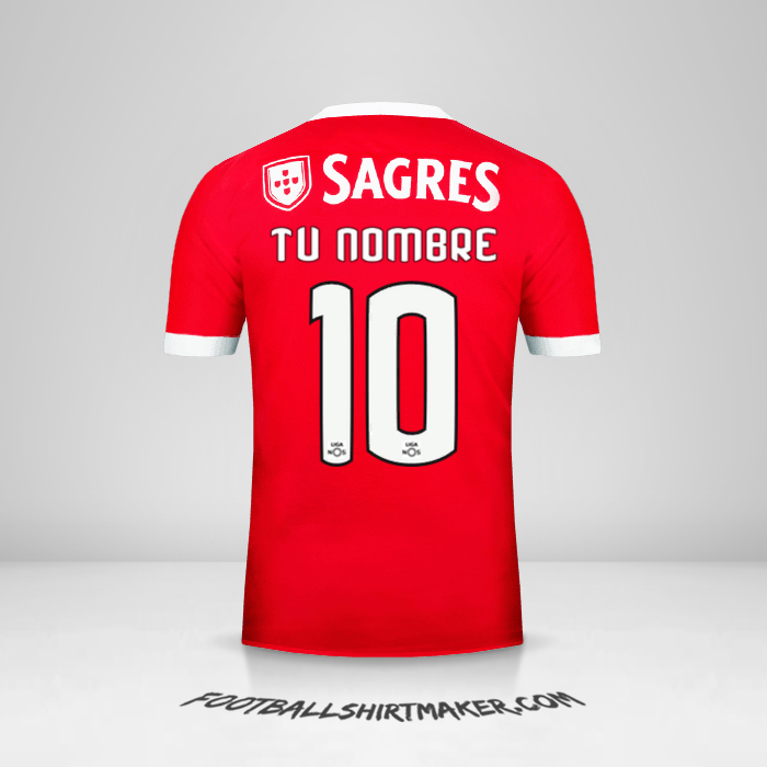 Camiseta SL Benfica 2017/18 -  tu nombre - 10