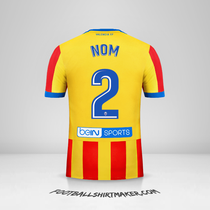 Maillot Valencia CF 2017/18 Extérieur -  nom - 2