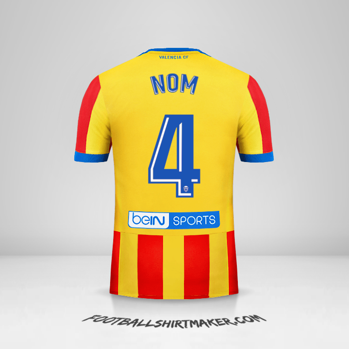 Maillot Valencia CF 2017/18 Extérieur -  nom - 4