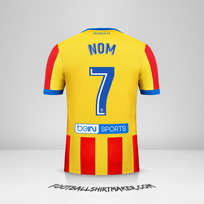 Maillot Valencia CF 2017/18 Extérieur -  nom - 7
