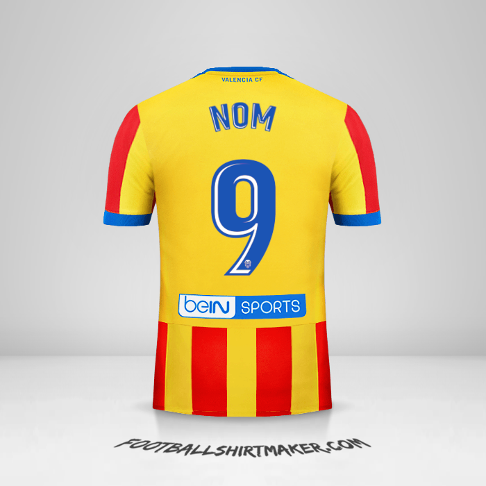 Maillot Valencia CF 2017/18 Extérieur -  nom - 9