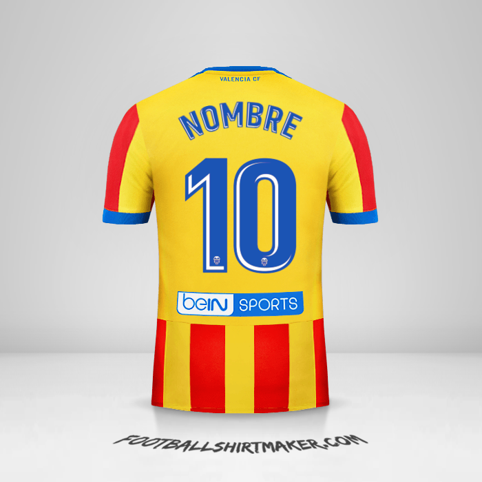 Camiseta Valencia CF 2017/18 Visita -  nombre - 10