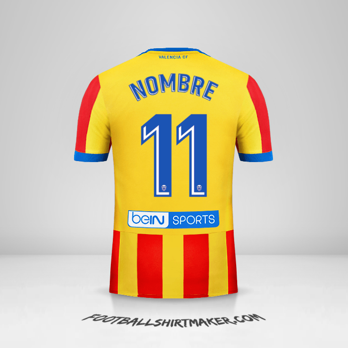 Jersey Valencia CF 2017/18 Visita -  nombre - 11