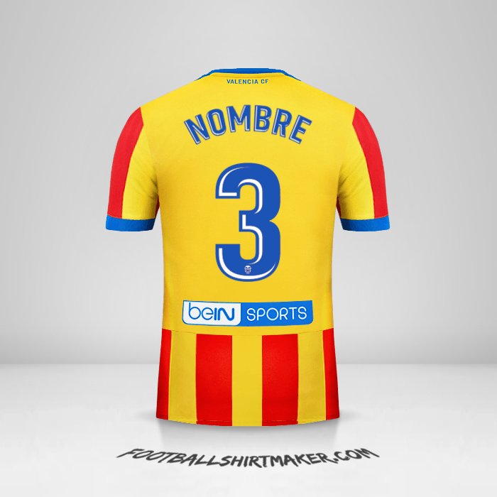 Camiseta Valencia CF 2017/18 Visita -  nombre - 3