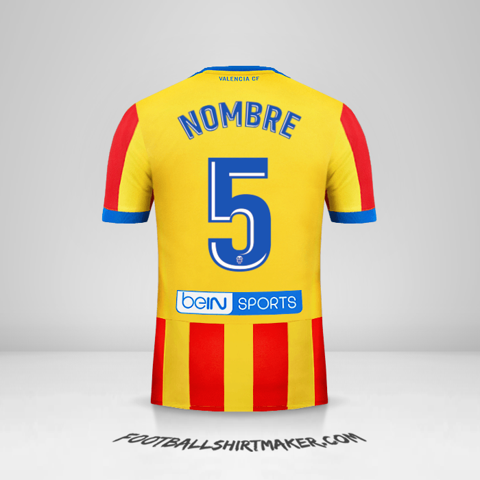 Jersey Valencia CF 2017/18 Visita -  nombre - 5