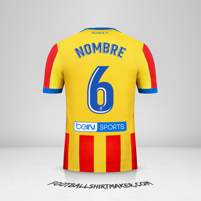 Jersey Valencia CF 2017/18 Visita -  nombre - 6