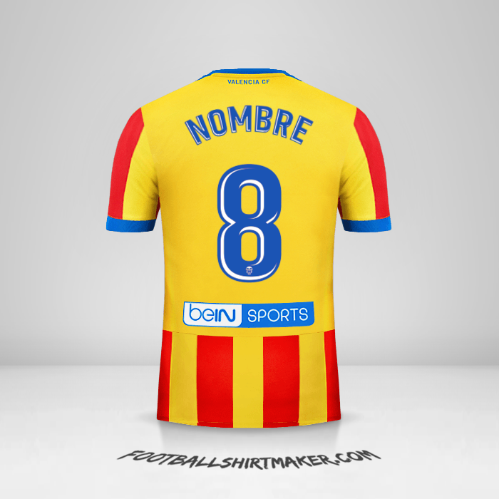 Jersey Valencia CF 2017/18 Visita -  nombre - 8