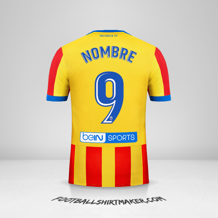 Jersey Valencia CF 2017/18 Visita -  nombre - 9