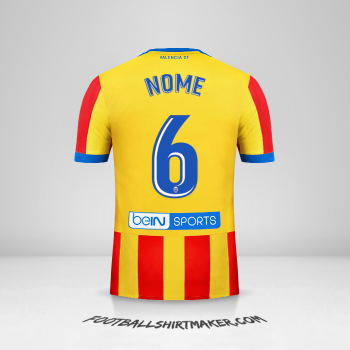 Maglia Valencia CF 2017/18 Seconda -  nome - 6
