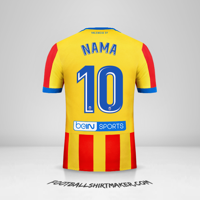 Jersey Valencia CF 2017/18 Alternatif -  nama - 10