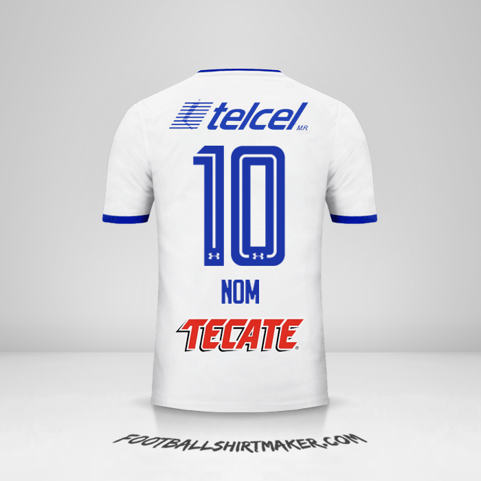 Maillot Cruz Azul 2017/18 Extérieur -  nom - 10