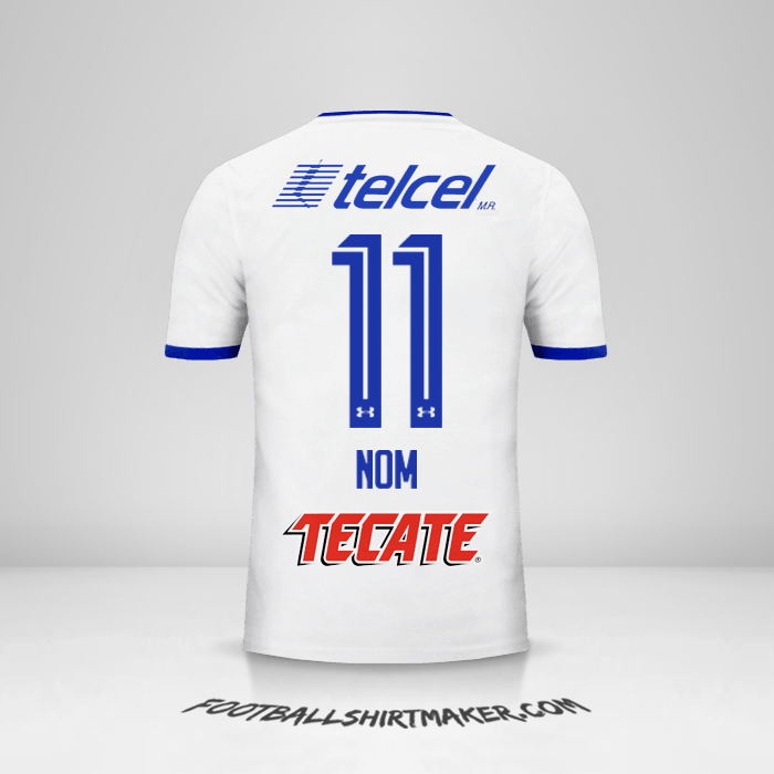 Maillot Cruz Azul 2017/18 Extérieur -  nom - 11