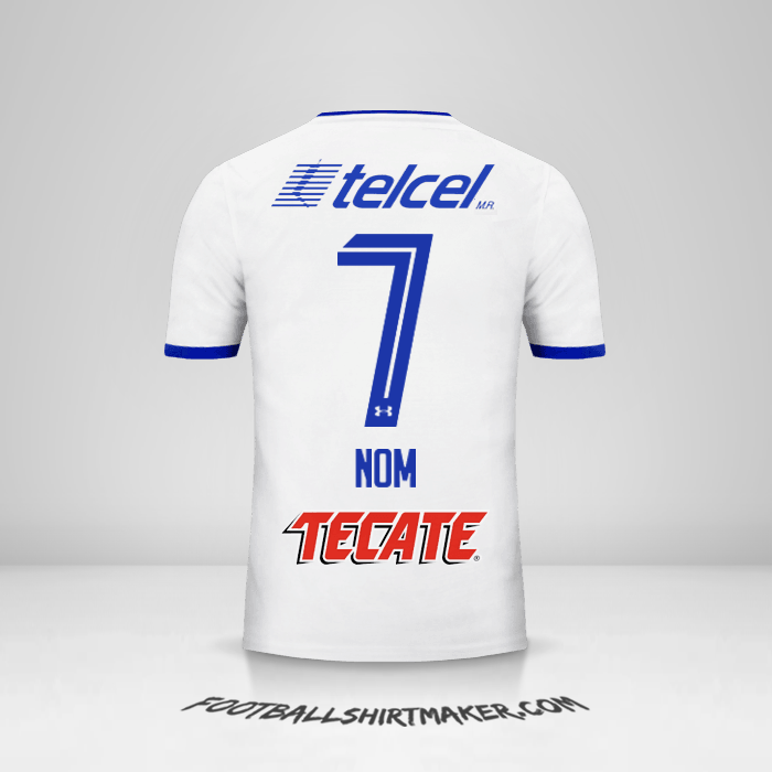 Maillot Cruz Azul 2017/18 Extérieur -  nom - 7